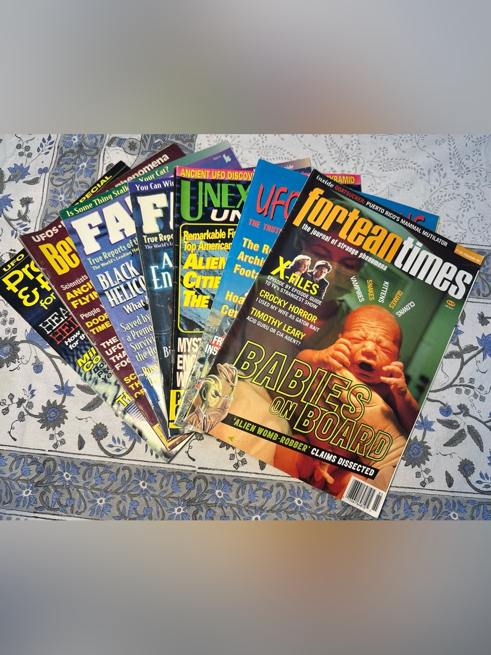 Vintage UFO Paranormal Magazine Lot 7pc FATE Beyond Reality Fortean Times 90s